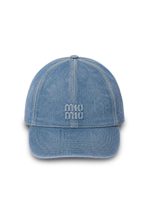 Miu Miu WASHED DENIM BASEBALL CAP