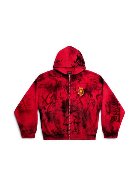 Skater Zip-up Hoodie Medium Fit in Red