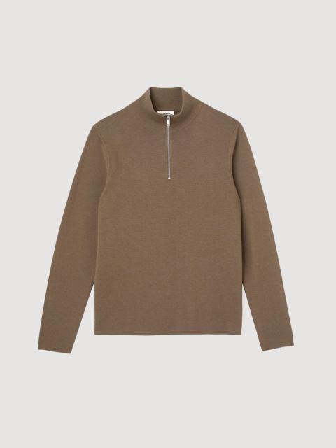 Sandro WOOL SWEATER WITH ZIPPED COLLAR