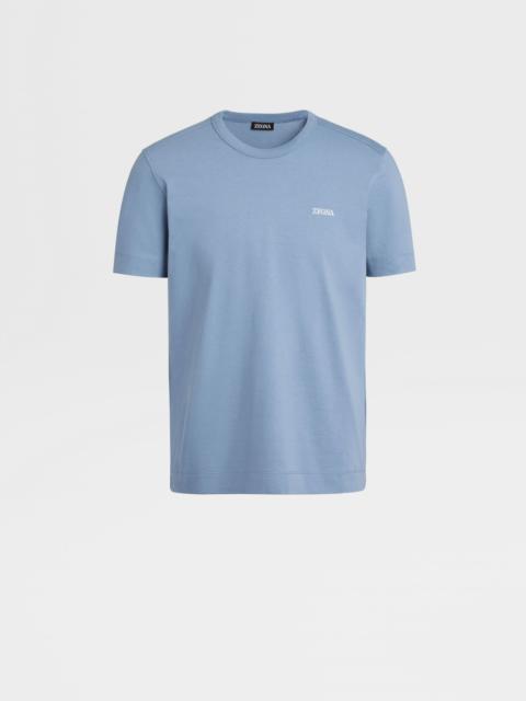 ZEGNA AVIO BLUE COTTON T-SHIRT