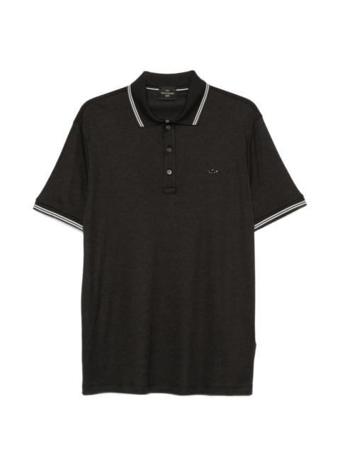 Paul & Shark logo-plaque tipped polo shirt