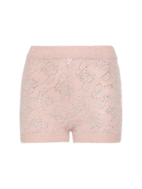 Blumarine monogram-embellished knitted mini shorts