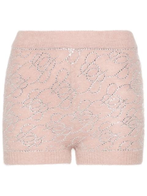 Blumarine monogram-embellished knitted mini shorts