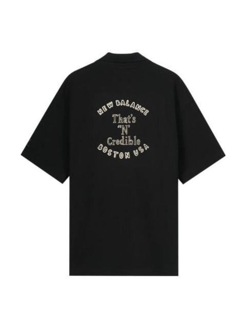 New Balance New Balance Casual Polo T-Shirt 'Black White' 5FD26161-BK