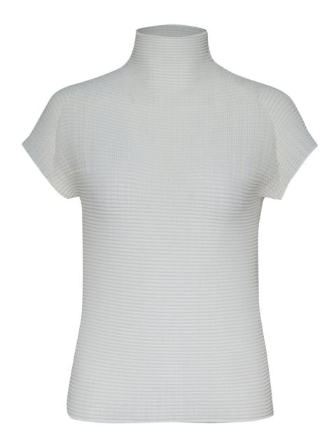 ISSEY MIYAKE Wooly Pleats Bk/Wt-46 Pleated Top