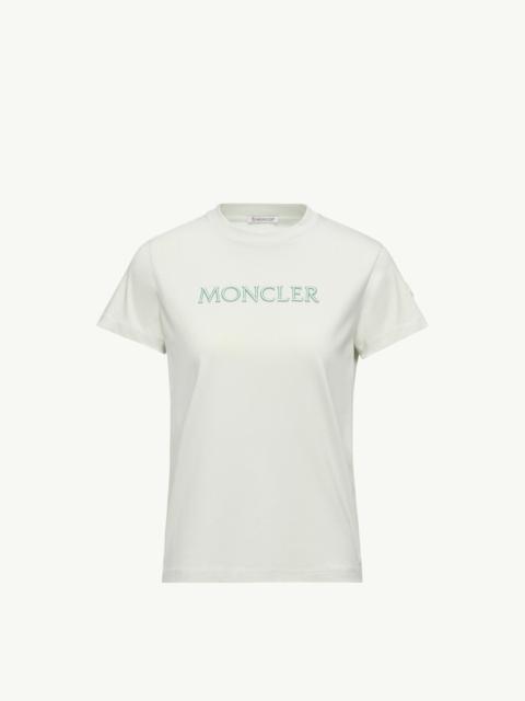 Moncler Embroidered Tonal Logo Cotton T-Shirt