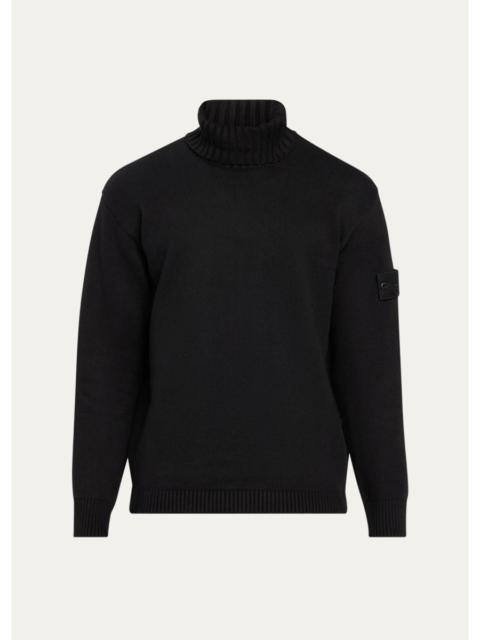 Stone Island Men's Cotton Ribbed Turtleneck Sweater