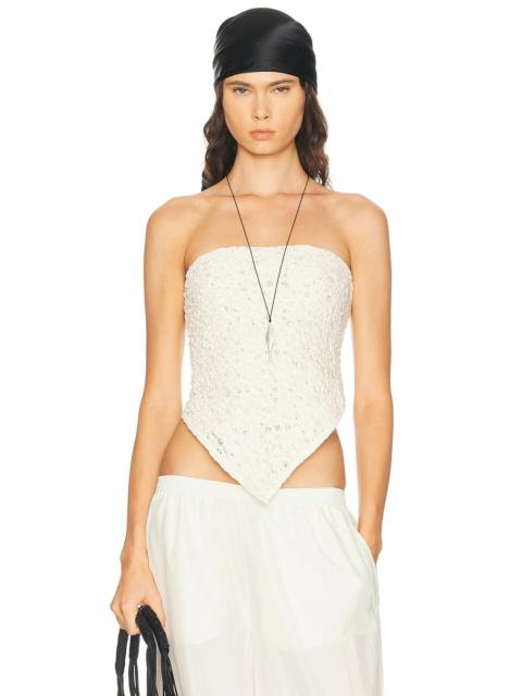 Enza Costa Puckered Lace Scarf Top