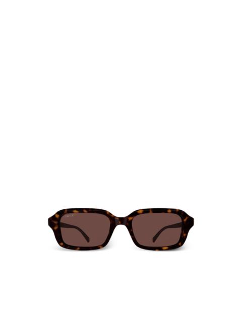 GUCCI tortoiseshell-effect logo-plaque sunglasses