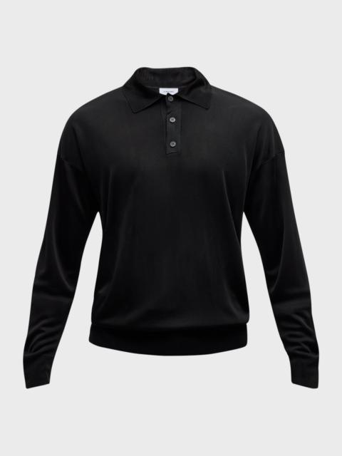 FERRAGAMO Men's Long-Sleeve Polo Shirt