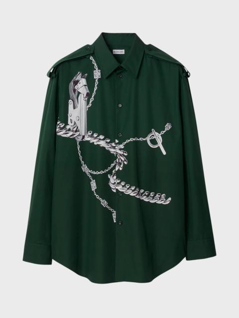 Burberry Men's Knight Hardware Poplin Shirt