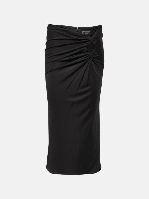 VERSACE x Dua Lipa gathered jersey midi skirt