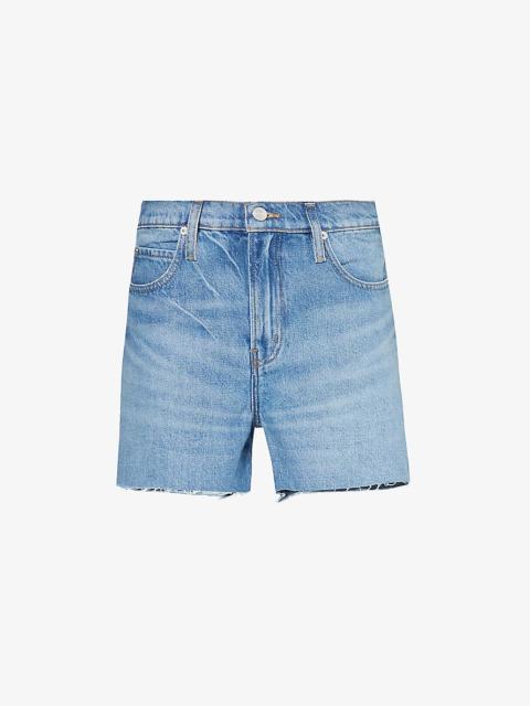 FRAME The Vintage Relaxed raw-hem recycled-denim shorts