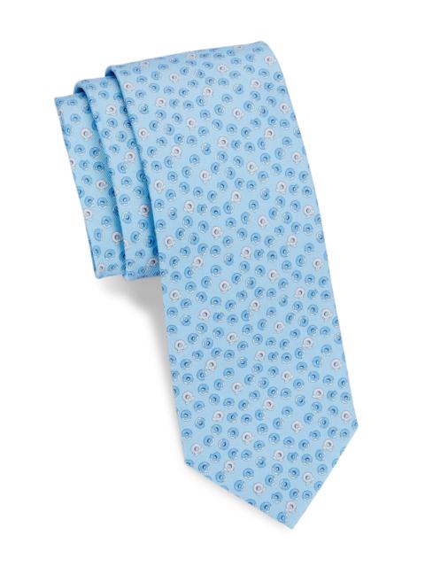 FERRAGAMO Men's Vaniglia Silk Doughnut Tie - Light Blue