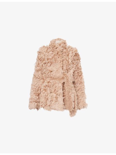 NOUR HAMMOUR Elsa Belted Shearling Coat