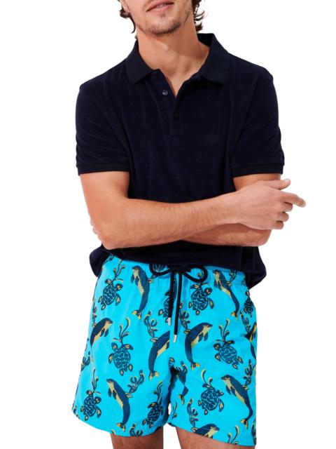 Vilebrequin Men's 2000 Vie Aquatique Embroidered Swim Trunks - Horizon