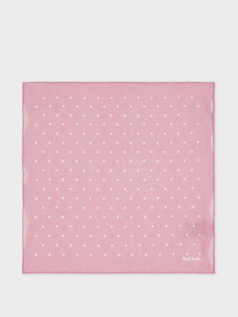 Paul Smith Pink Polka Dot Cotton Pocket Square