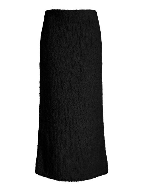 Titan Knit Maxi Skirt in Black Cashmere Boucle