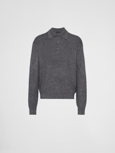 Cashmere and silk polo sweater