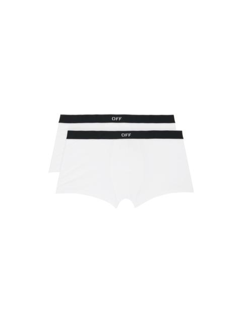Two-Pack White Off-Stamp Boxers
