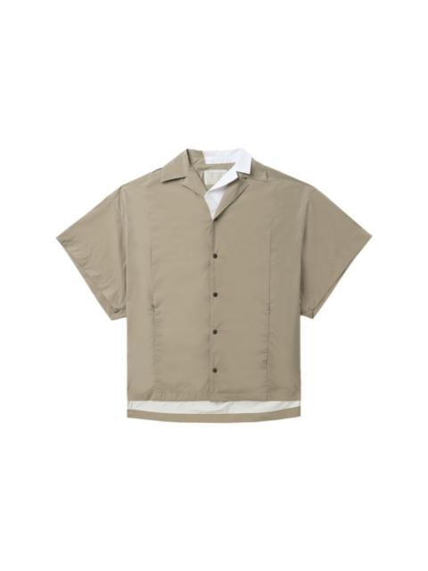 contrast-collar layered shirt