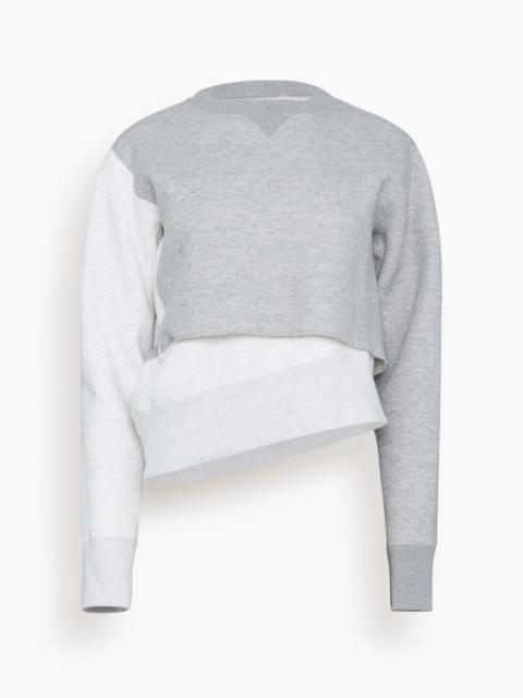 sacai Sponge Sweat Pullover in Light Gray x Off White