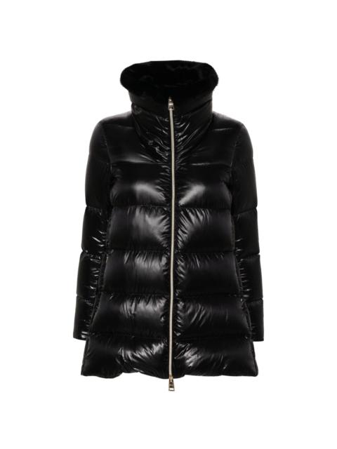 faux-fur collar padded jacket