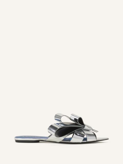 Lanvin CADEAU MULE FLATS IN METALLIC LEATHER