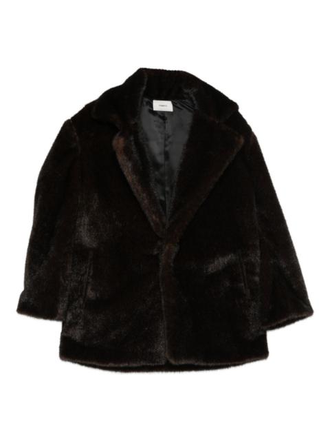 COPERNI faux-fur single-breasted coat