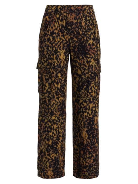 ULLA JOHNSON Women's Pax Leopard-Print Cargo Pants - Savannah
