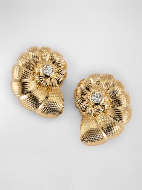 SYDNEY EVAN 14K Diamond Large Nautilus Stud Earrings
