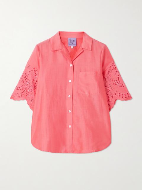 Thierry Colson Zouk Broderie Anglaise Cotton And Silk-blend Shirt