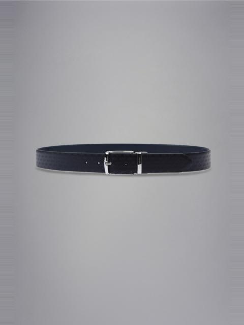 Paul & Shark REVERSIBLE LEATHER BELT WITH ALL OVER SHARK PATTERN