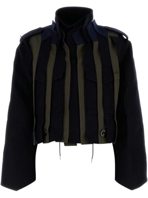 sacai panelled bomber jacket