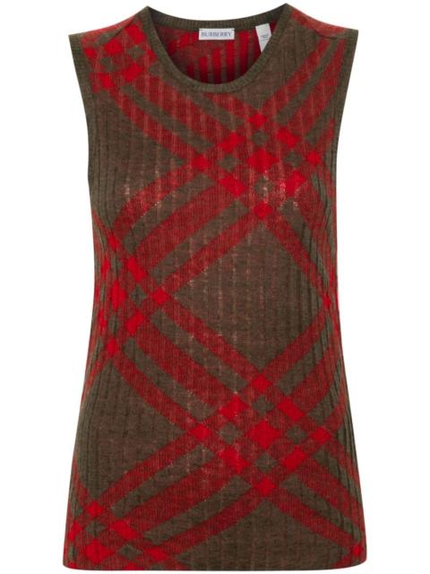 Burberry Check Wool Blend Tank Top