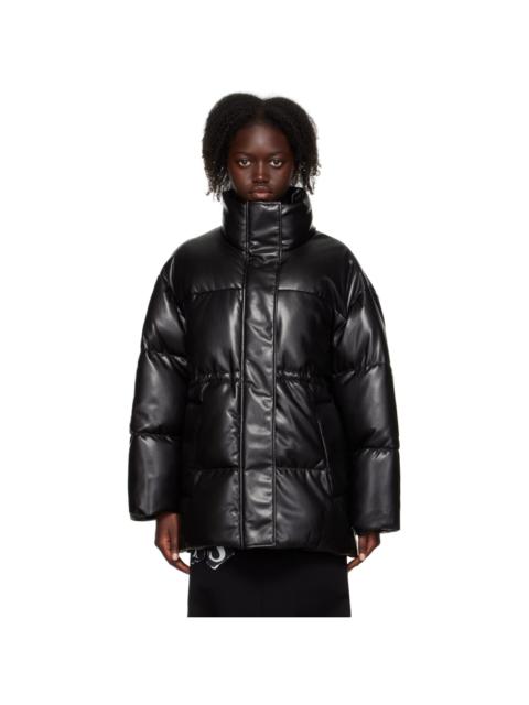 Black Milani Faux-Leather Coat