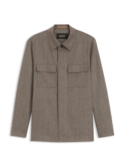 BOSS RELAXED-FIT OVERSHIRT IN VIRGIN WOOL AND CASHMERE