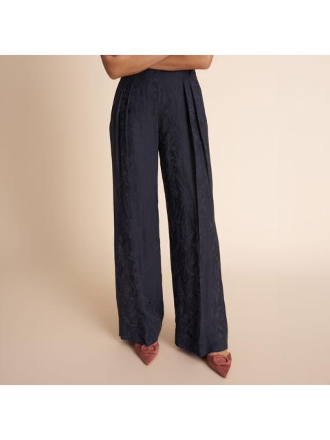 M.M.LaFleur Bia Pleated Trouser - Twill Floral Jaquard