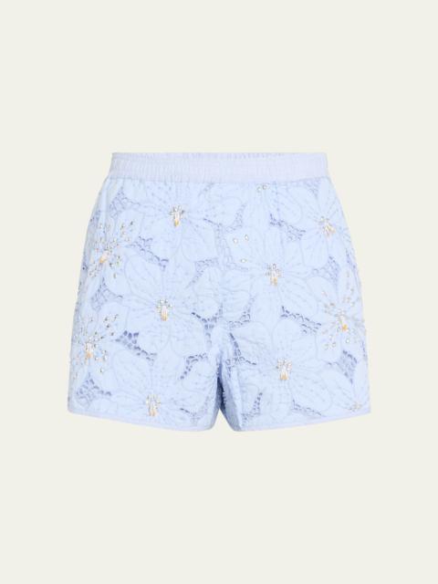 Men's Embellished Floral Lace Running Shorts