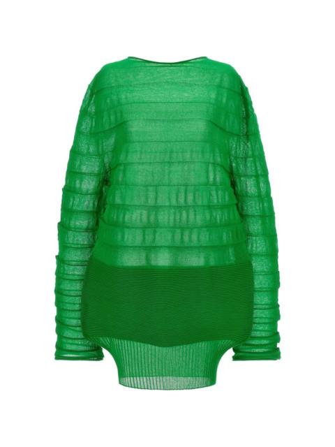 contrasting knitted moving knit top