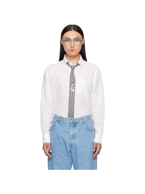 Thom Browne White Linen 4-Bar Shirt