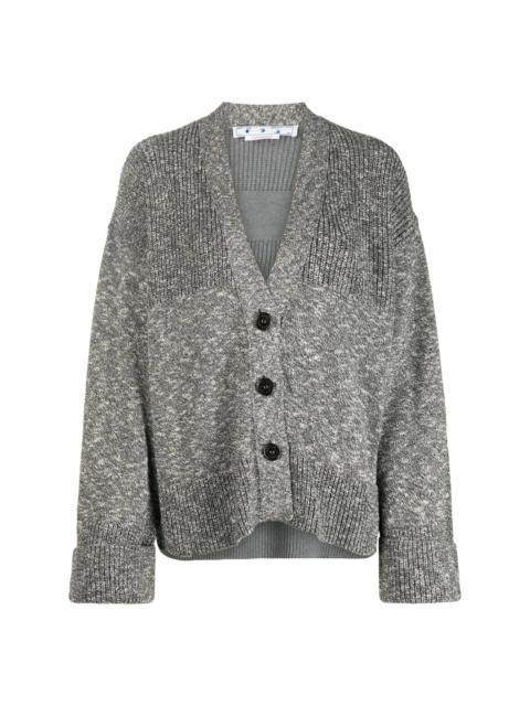 Off-White Diag-stripe mélange-effect cardigan