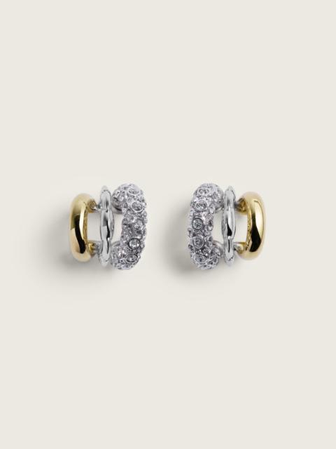 Simone Rocha Stacked Rhinestone Hoop Earrings