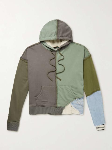 Patchwork Distressed Cotton Hoodie