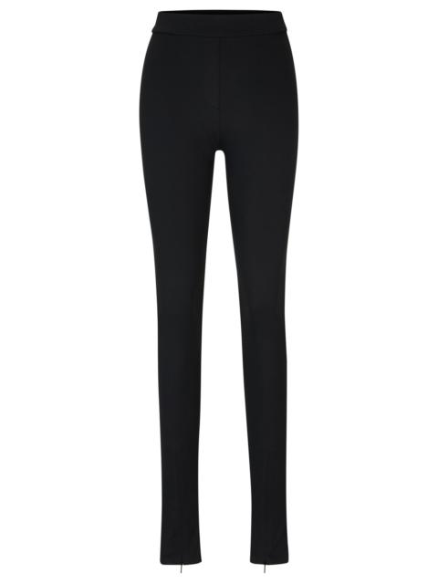 BOSS NAOMI X BOSS LEGGINGS IN STRETCH JERSEY WITH ZIP HEMS
