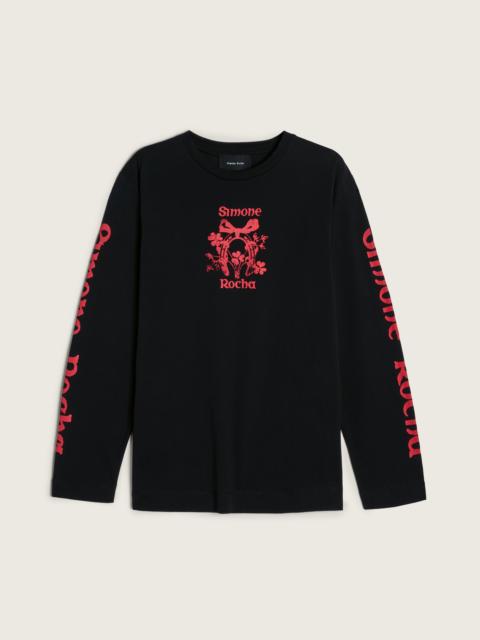 Simone Rocha Coming Up Roses Print Long Sleeve T-Shirt