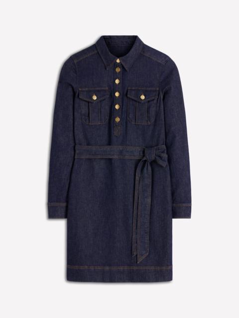 BODEN Half Placket Denim Dress-Indigo Wash