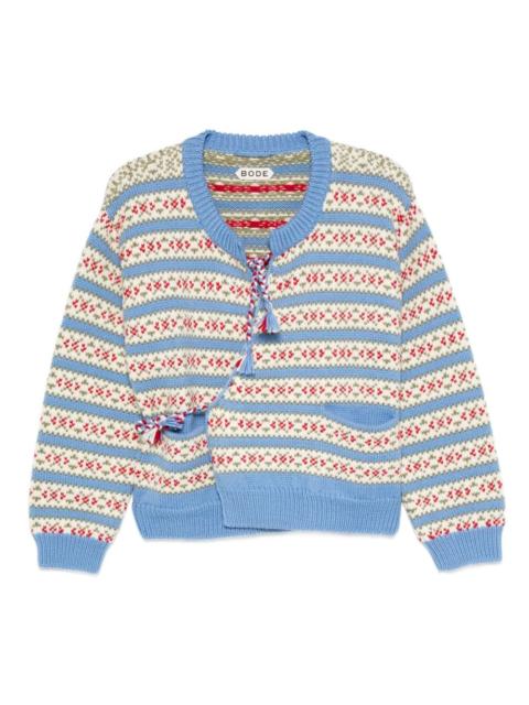 BODE patterned asymmetric cardigan