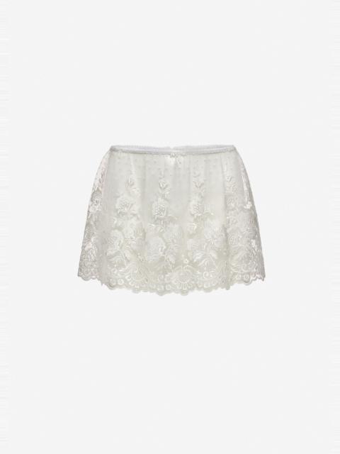 MAGDA BUTRYM Embroidered mini skirt in white