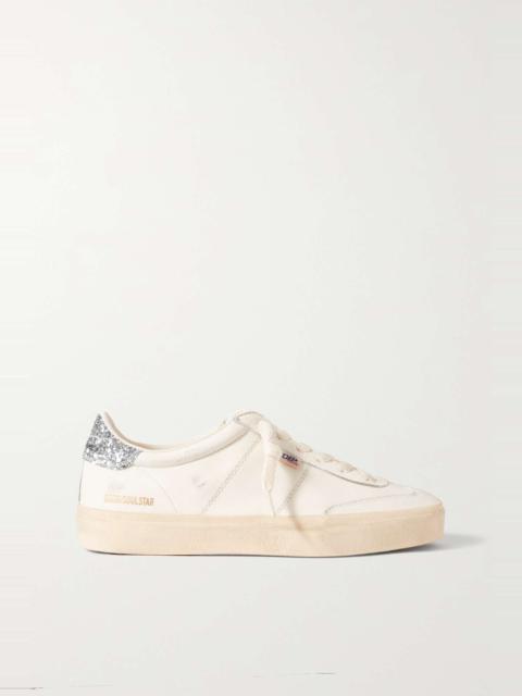 Golden Goose Soul-Star distressed glittered leather sneakers